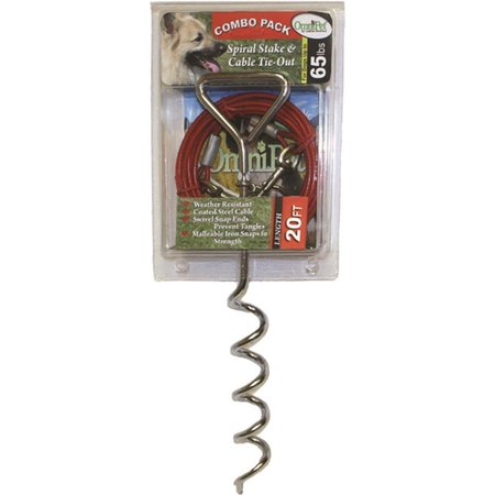 LEATHER BROTHERS Spiral Stake 20 ft Cable Combo ST20C